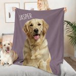 Personalized Oil Painting Style Pet Photo Soft Throw Blanket with Name Home Decor Christmas Birthday Gift for Pet Lovers