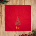 Personalised Christmas Tree 100% Cotton Red Napkins with Name Party Home Decor Christmas Gift for Family Friends