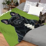 Personalized Oil Painting Style Pet Photo Soft Throw Blanket with Name Home Decor Christmas Birthday Gift for Pet Lovers