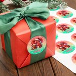 Autocollants Étanches Multicolores Personnalisés avec Nom et Initiale Motif Renne et Père Noël Mignons Cadeaux Noël pour Enfants et Famille