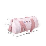 Sac de Voyage Personnalisé avec Nom Brodé Sac en Toile de Coton à Rayures Classique Cadeau de Vacances pour Bébé Nouvelle Maman