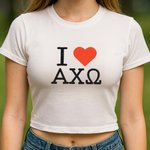 Gepersonaliseerde Multicolor I Love Baby Tee Crop Top met Sorority Naam Sorority Bid Day Initiation Gift voor Vriendinnen Meisjes | Callie × Affinity Licensing