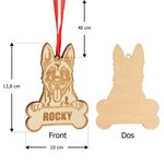 Ornement en Bois Personnalisé avec Motif de Chien et Nom Gravés Cadeau de Noël pour les Amoureux des Chiens