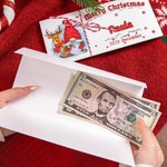 Cartera personalizada con diseño de reno Papá Noel y muñeco de nieve con sobre para dinero regalo de Navidad para niños y familia