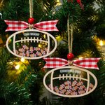 Personalized Santa Hat Football Christmas Shaker Ornament with 6-15 Names and Team Name Christmas Gift for Football Lover Coach