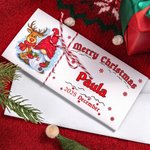 Cartera personalizada con diseño de reno Papá Noel y muñeco de nieve con sobre para dinero regalo de Navidad para niños y familia