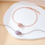 Bracelet de pierres de naissance personnalisées Eternal Interlocking Circle Birthstones Cadeau d'anniversaire pour elle