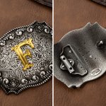 Personalizzato Cool Vintage Cowboy-Themed Letter Belt Buckle Regalo di compleanno e anniversario per l'amante occidentale Cowboy Cowgirl