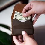 Personalised Minimal Crazy Horse Leather Wallet with Name Portable Accessories Travel Birthday Christmas Gift for Family Friends Colleagues