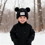 Gepersonaliseerde schattige beer oren winddicht bont muts met borduren naam Baby Shower Gift voor baby peuter
