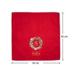 Servilleta de mesa personalizada de algodón rojo con inicial y nombre para decoración navideña regalo de Navidad para familia y amigos