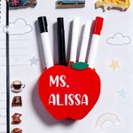Personalized Apple Magnetic Marker Holder with Name Office Accessories Back To School Gift for Teacher