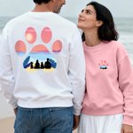 Personalised Paw Print 1-6 Family Members Silhouette T-shirt Sweatshirt Birthday Holiday Gift for Family