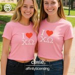 Gepersonaliseerde Multicolor I Love Baby Tee Crop Top met Sorority Naam Sorority Bid Day Initiation Gift voor Vriendinnen Meisjes | Callie × Affinity Licensing