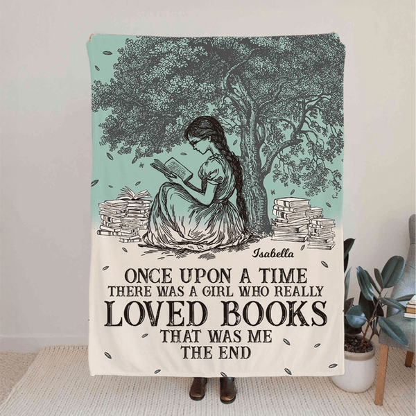 Toile de Jouy Personnalisée Personnage Cartoon Douceur avec Nom Décoration Maison Anniversaire Noël Cadeau pour les Amoureux du Livre