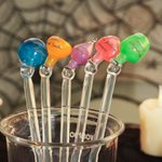 Personlig magisk häxdryck Handgjorda flaskomrörare med namn Uppsättning med 5 drinkdekorationer Halloween-festgåva för familj och vänner