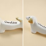 Personalised Dachshund Dog Ceramic Trinket Dish Ring Holder with Text Birthday Wedding Anniversary Gift for Women Engaged Couples