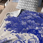 Toile de Jouy personalizado Personaje de dibujos animados Suave manta con nombre Decoración del hogar Cumpleaños Regalo de Navidad para los amantes de los libros