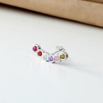 Orecchini personalizzati con pietra di parto Singolo orecchino Dainty Gioielli Compleanno Anniversario Regalo per le donne