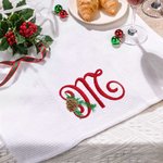 Personalisierte bestickt Weihnachten Monogramm 100% Baumwolle Küche Geschirrtuch Küche liefert Weihnachtsgeschenk für Familie Köche