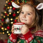 Personalized Santa Claus Elk 12 oz Enamel Mug with Name Home Decoration Christmas Gift for Boys Girls