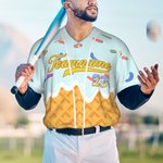 Personalized Ice Cream Drip Baseball Jersey Shirt with Name and Number Team Outfit Game Day Gift for Baseball Players Teammates
