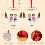 Ornement en Acrylique Personnalisé avec 2-5 Personnages et Nom Décoration de Maison Cadeau de Noël pour Meilleurs Amies Familles