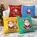 Funda de almohada personalizada con el nombre de Santa Claus Decoración del hogar Regalo de Navidad para la familia Niños