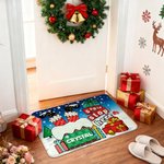 Personalized Santa Stop Here Chimney Santa Claus Doormat with Name Home Decor Christmas Gift for Family Friend