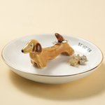 Personalised Dachshund Dog Ceramic Trinket Dish Ring Holder with Text Birthday Wedding Anniversary Gift for Women Engaged Couples