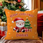 Funda de almohada personalizada con el nombre de Santa Claus Decoración del hogar Regalo de Navidad para la familia Niños