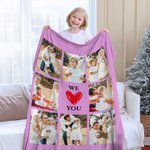 Personalisierte Multicolor Wir lieben dich Neun-Gitter-Design weiche Decke mit 8 Fotos Home Decor Geburtstag Weihnachten Geschenk für Familie