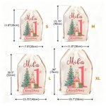 Personalized First Christmas Santa Claus Peter Rabbit Drawstring Canvas Gift Bag with Name Christmas Gift for Baby Family