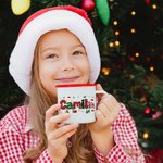Personalized Santa Claus Elk 12 oz Enamel Mug with Name Home Decoration Christmas Gift for Boys Girls