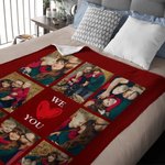 Personalisierte Multicolor Wir lieben dich Neun-Gitter-Design weiche Decke mit 8 Fotos Home Decor Geburtstag Weihnachten Geschenk für Familie