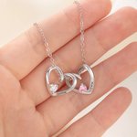 Personalized 1-6 Name Heart Pendants Necklace with Birthstone Dainty Jewellery Birthday Anniversary Christmas Gift for Women