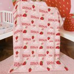 Gepersonaliseerde Bloemen Aardbei Perzik Kers Roze Zachte Deken met Naam Huisdecoratie Verjaardag Kerstcadeau voor Meisjes