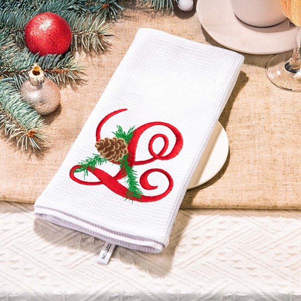 Personalisierte bestickt Weihnachten Monogramm 100% Baumwolle Küche Geschirrtuch Küche liefert Weihnachtsgeschenk für Familie Köche