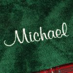 Personalised Plaid Christmas Stocking with Embroidered Name Patch Fireplace Hanging Holiday Decor Christmas Gift for Family