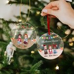 Ornement en Acrylique Personnalisé avec 2-5 Personnages et Nom Décoration de Maison Cadeau de Noël pour Meilleurs Amies Familles