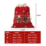 Personalized Santa Claus Elk Christmas Element Alphabet Canvas Drawstring Gift Bag with Name Christmas Gift for Kids
