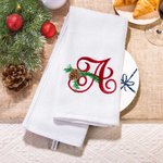 Personalisierte bestickt Weihnachten Monogramm 100% Baumwolle Küche Geschirrtuch Küche liefert Weihnachtsgeschenk für Familie Köche