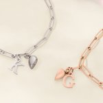 Personalised Magnetic Heart Matching Bracelets with Initial Anniversary Birthday Gift for Couple Lover