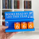 Personalised Multicolor 3D-Printed Flexible Counting Books Read Tracker with Name Bookshelf Decor Birthday Gift for Readers Bookworms