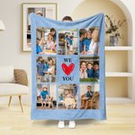 Personalisierte Multicolor Wir lieben dich Neun-Gitter-Design weiche Decke mit 8 Fotos Home Decor Geburtstag Weihnachten Geschenk für Familie
