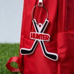 Portachiavi personalizzato in acrilico per Hockey con nome Regalo di compleanno per giocatore di Hockey Amante dello sport