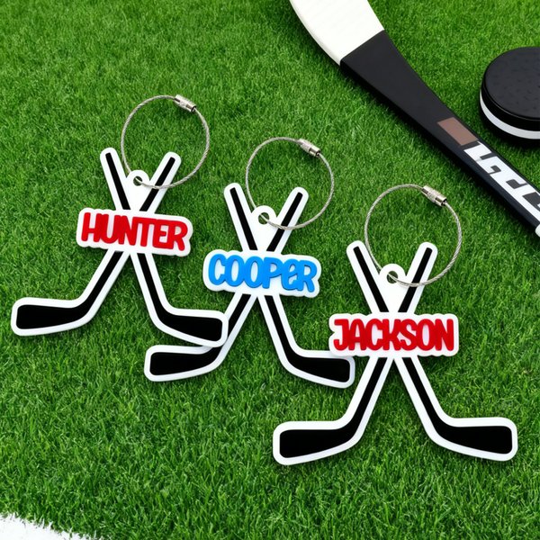 Personalised Acrylic Hockey Keychain with Name Game Day Birthday Gift for Hockey Player Sports Lover