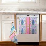 Personlig Chinoiserie Pagoda Mjuk superabsorberande våfflad kökshandduk med initialer Köksdekor Daglig användning Housewarming Present för värdinnor