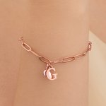 Personalised Magnetic Heart Matching Bracelets with Initial Anniversary Birthday Gift for Couple Lover