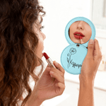 Personalised Birth Flower Folding Pocket Makeup Mirror with Name Makeup Tools Birthday Bridesmaid Gift for Her